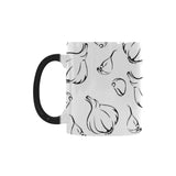 Garlic pattern black white Morphing Mug Heat Changing Mug