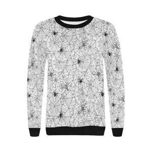 Spider web cobweb pattern Women's Crew Neck Sweatshirt