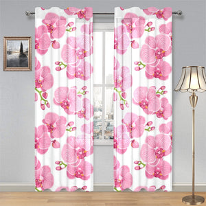 pink purple orchid pattern background Gauze Curtain