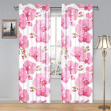 pink purple orchid pattern background Gauze Curtain