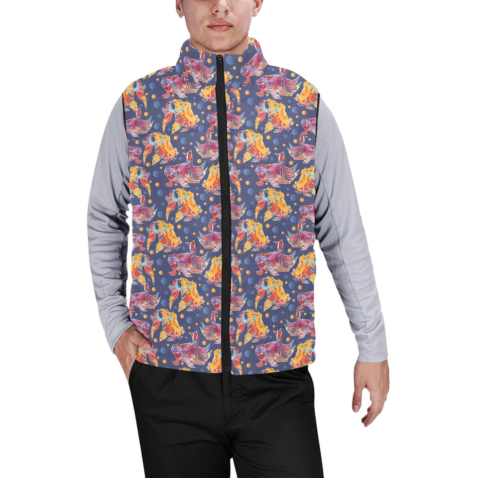 Goldfish Pattern Print Design 05 Men's Padded Vest