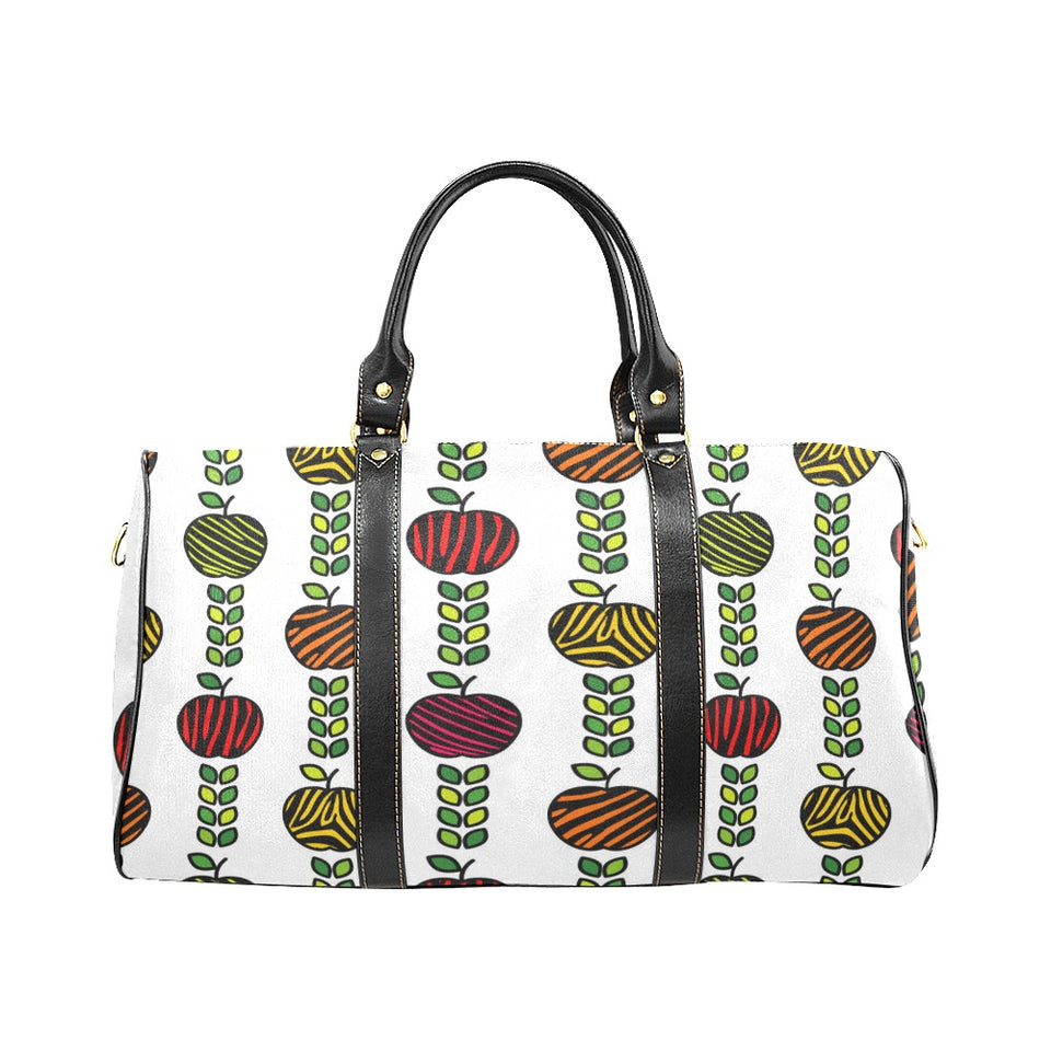 colorful apples leave zebra stripe Travel Bag