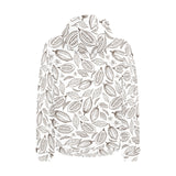 cacao beans leaves pattern Men's Padded Hooded Jacket