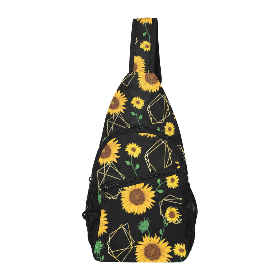 sunflower golden polygonal shapes All Over Print Chest Bag