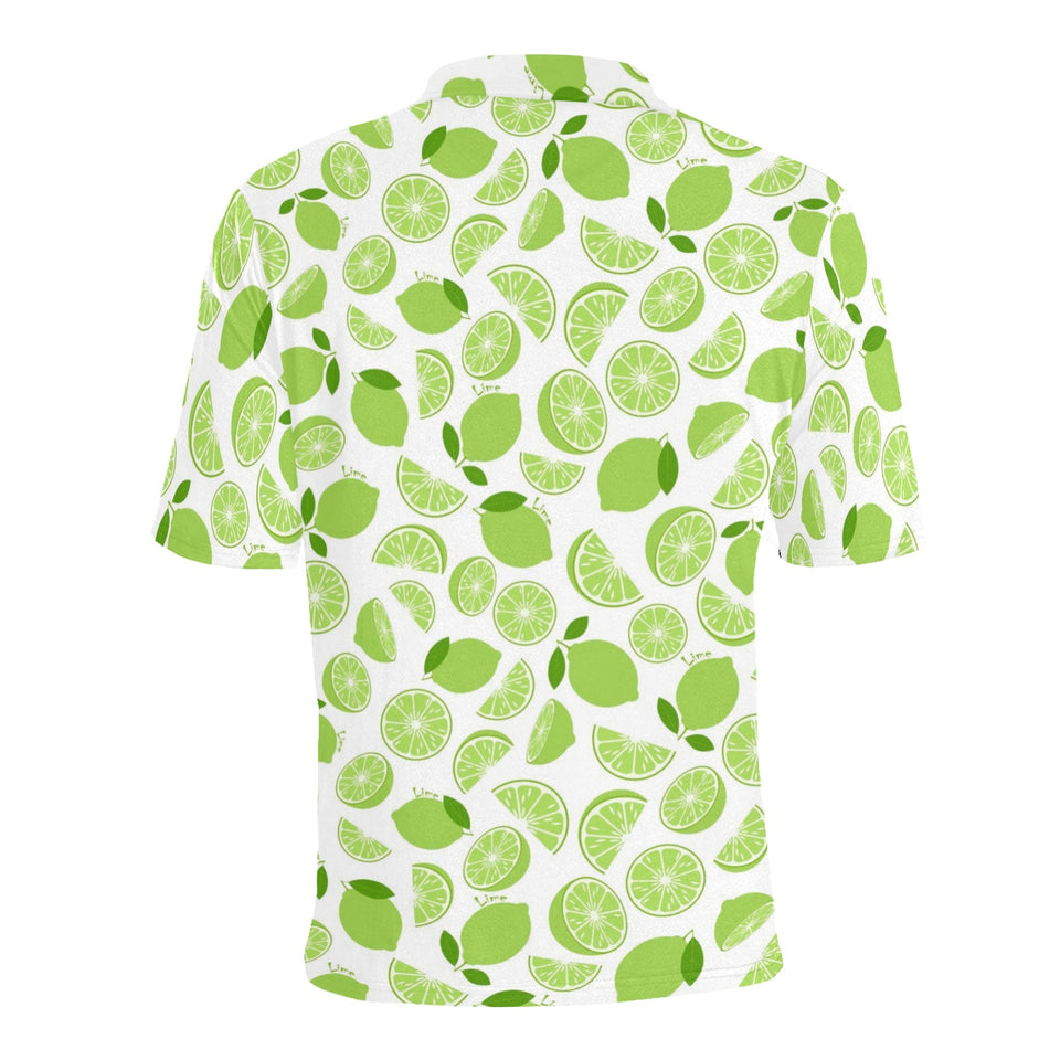 Lime design pattern Men's All Over Print Polo Shirt