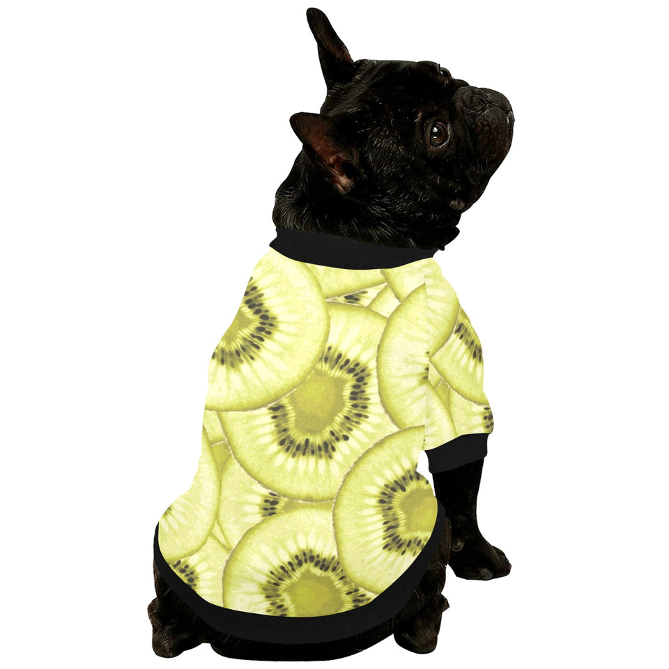 Sliced kiwi pattern All Over Print Pet Dog Round Neck Fuzzy Shirt