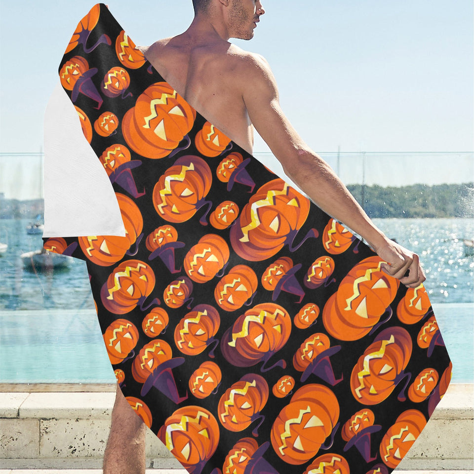 Halloween Pumpkin pattern Beach Towel
