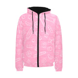 Sweet candy pink background Men's Padded Hooded Jacket
