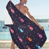 Watercolor colorful seahorse pattern Beach Towel