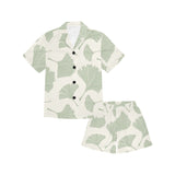 Ginkgo leaves pattern Kids' Boys' Girls' V-Neck Short Pajama Set