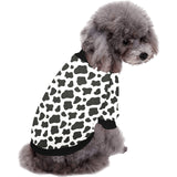 Cow skin pattern All Over Print Pet Dog Round Neck Fuzzy Shirt