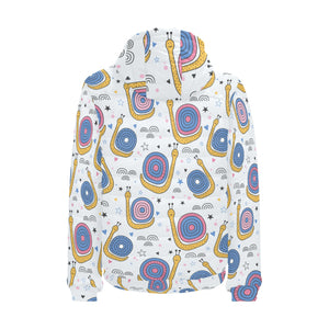 Snail Pattern Print Design 05 Men's Padded Hooded Jacket