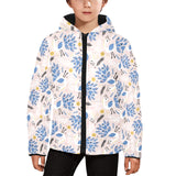 Cute peacock pattern Kids' Boys' Girls' Padded Hooded Jacket