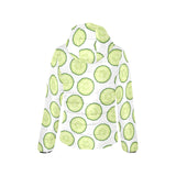 Cucumber slices pattern Women's Padded Hooded Jacket