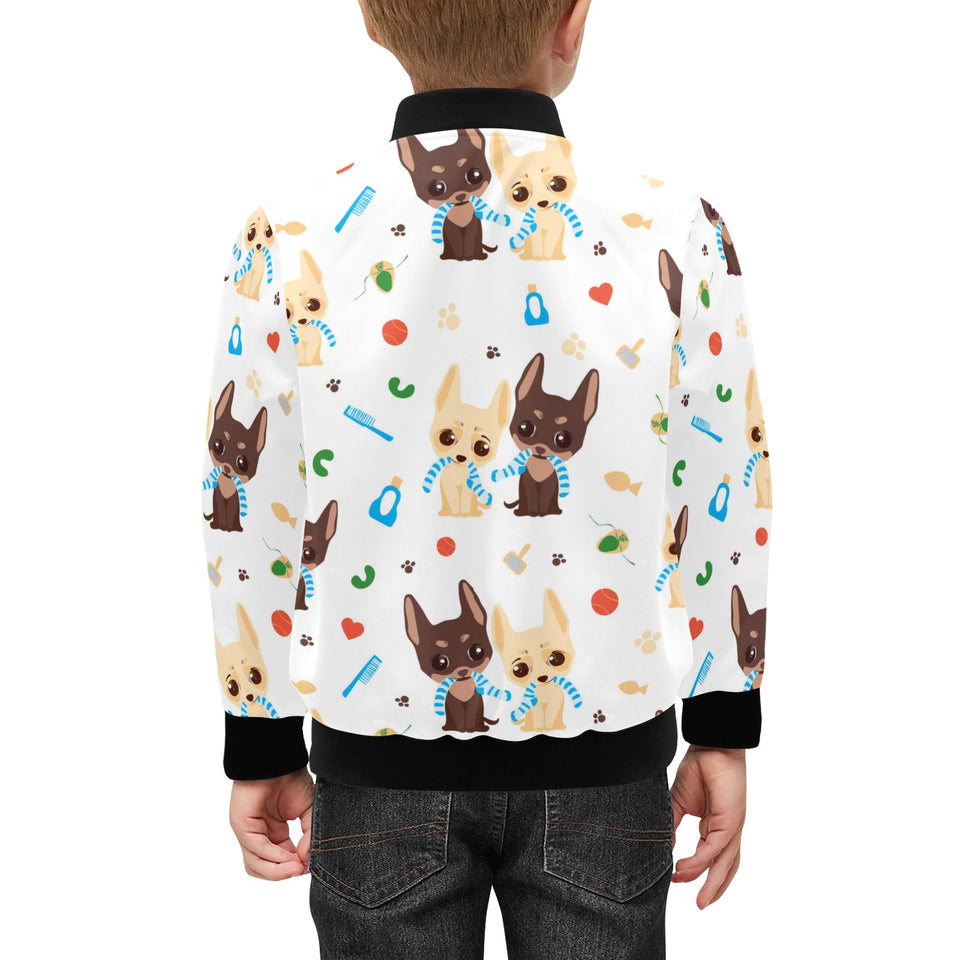 Cute Chihuahua dog pattern Kids' Boys' Girls' Bomber Jacket