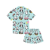 Cute baby panda pattern Kids' Boys' Girls' V-Neck Short Pajama Set