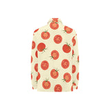 Tomato dot background Women's Long Sleeve Polo Shirt