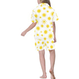 Sun pattern Kids' Boys' Girls' V-Neck Short Pajama Set
