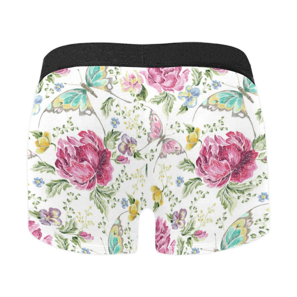 Hand drawn butterfly rose Men's All Over Print Boxer Briefs Men's Underwear