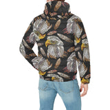 Eagle Pattern Print Design 05 Men's Padded Hooded Jacket