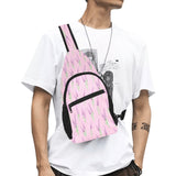 Lavender pattern pink background All Over Print Chest Bag