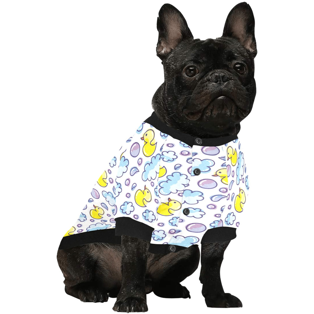 Duck Pattern Print Design 01 All Over Print Pet Dog Round Neck Fuzzy Shirt