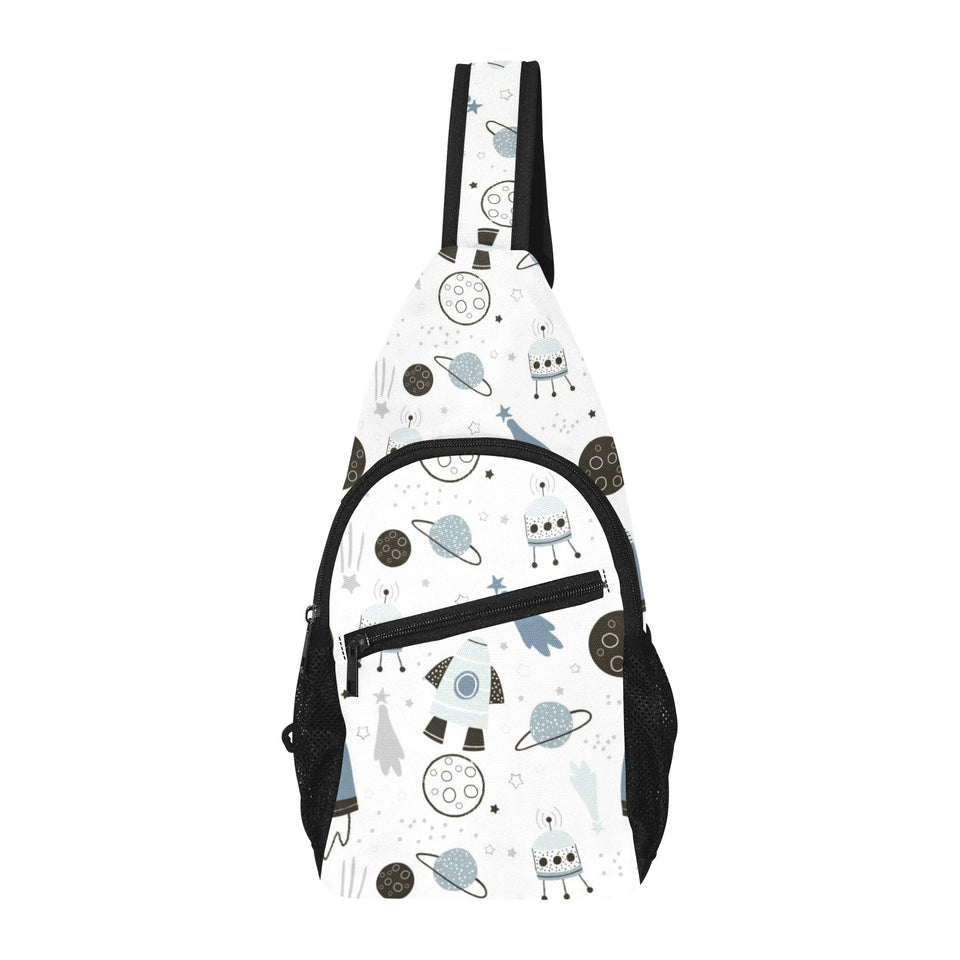 Hand drawn space elements space rocket star planet All Over Print Chest Bag