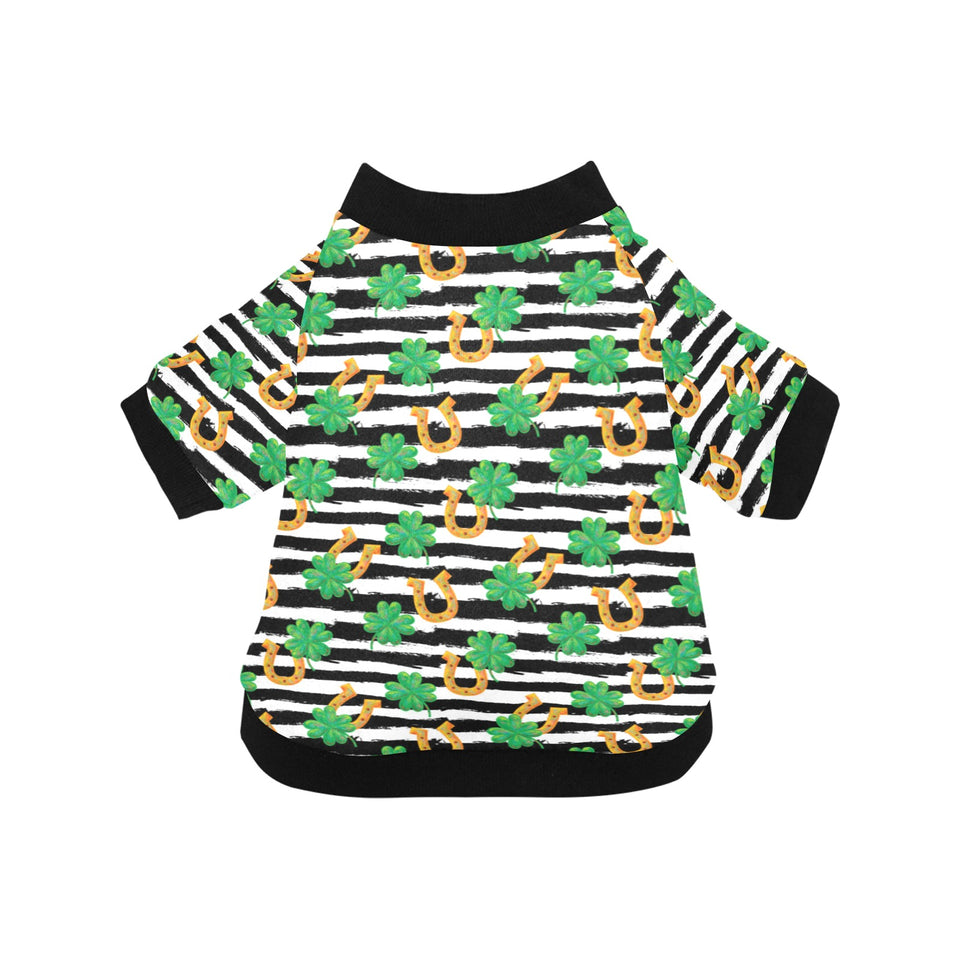 Horseshoes Pattern Print Design 01 All Over Print Pet Dog Round Neck Fuzzy Shirt