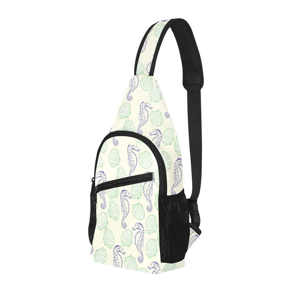 Seahorse shell pattern All Over Print Chest Bag