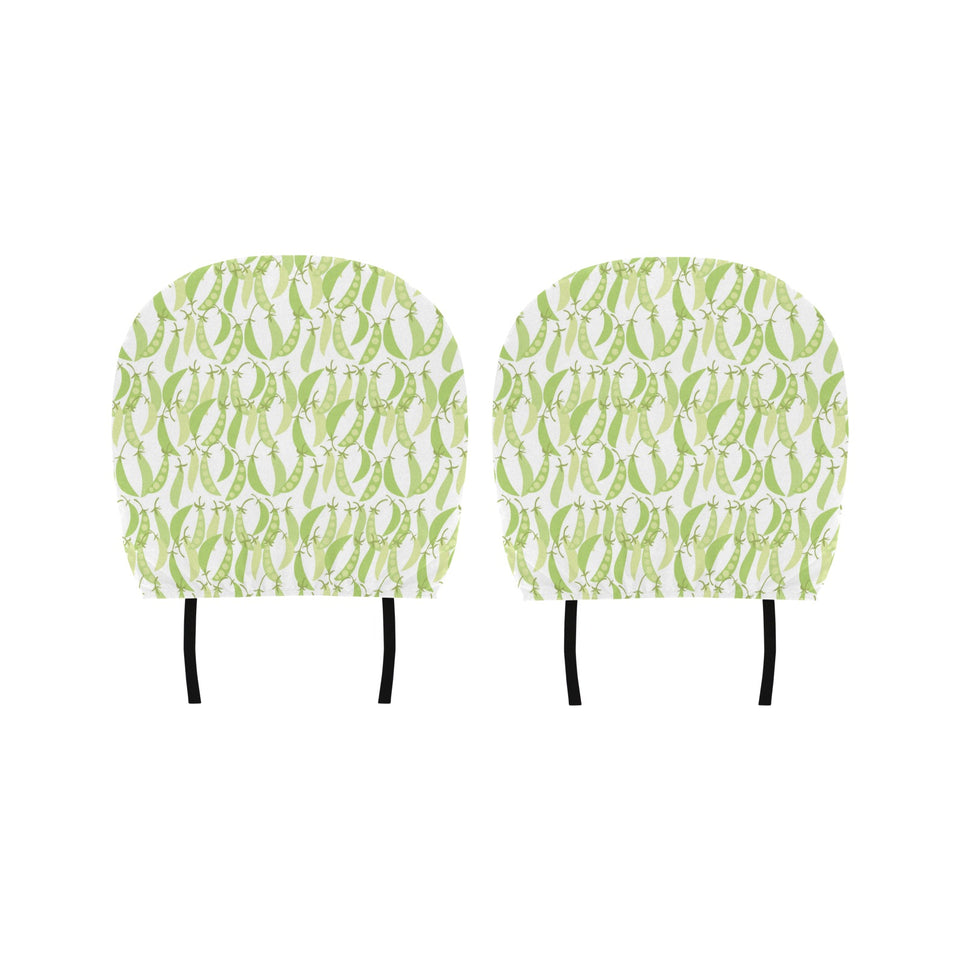 Green Peas Pattern Print Design 03 Car Headrest Cover
