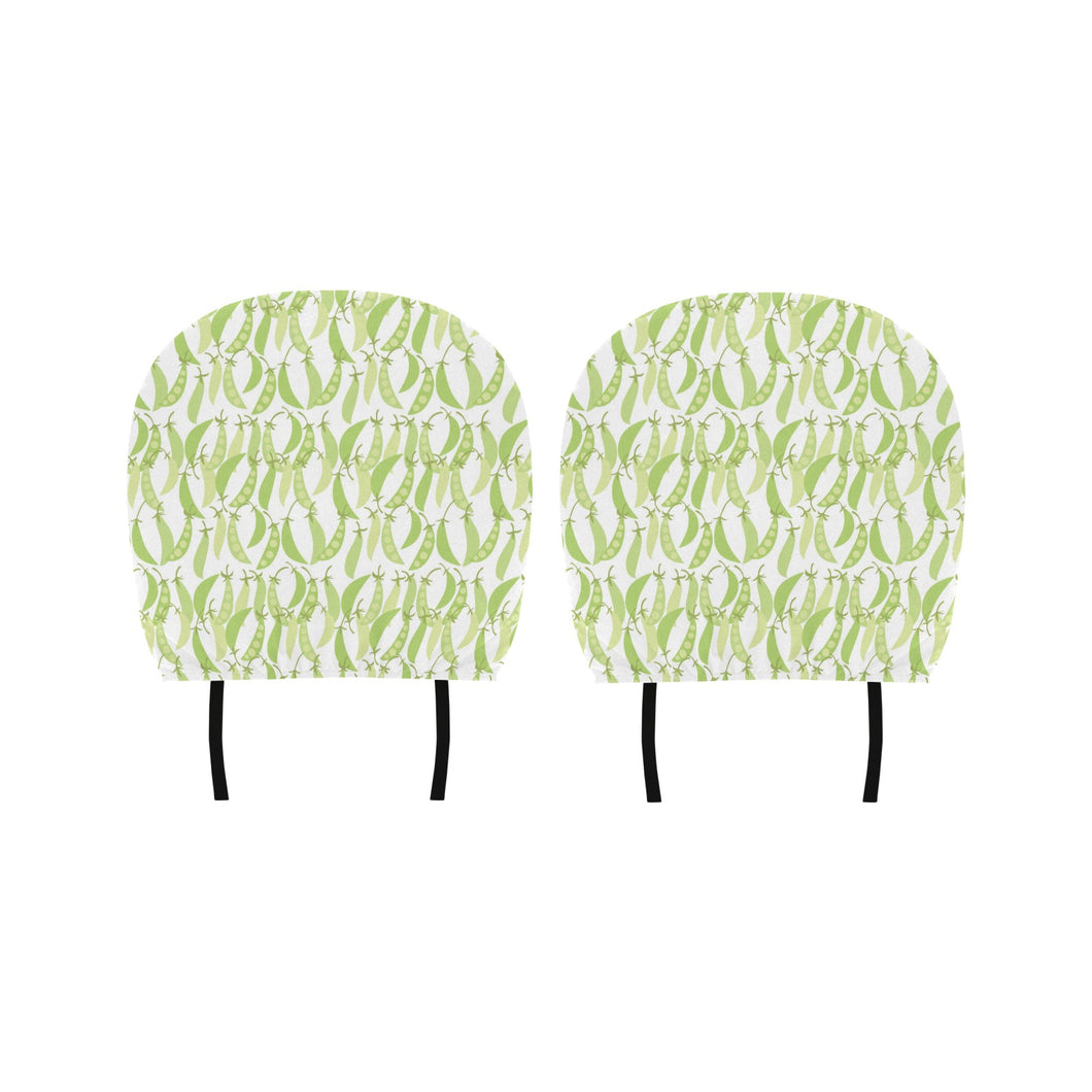 Green Peas Pattern Print Design 03 Car Headrest Cover