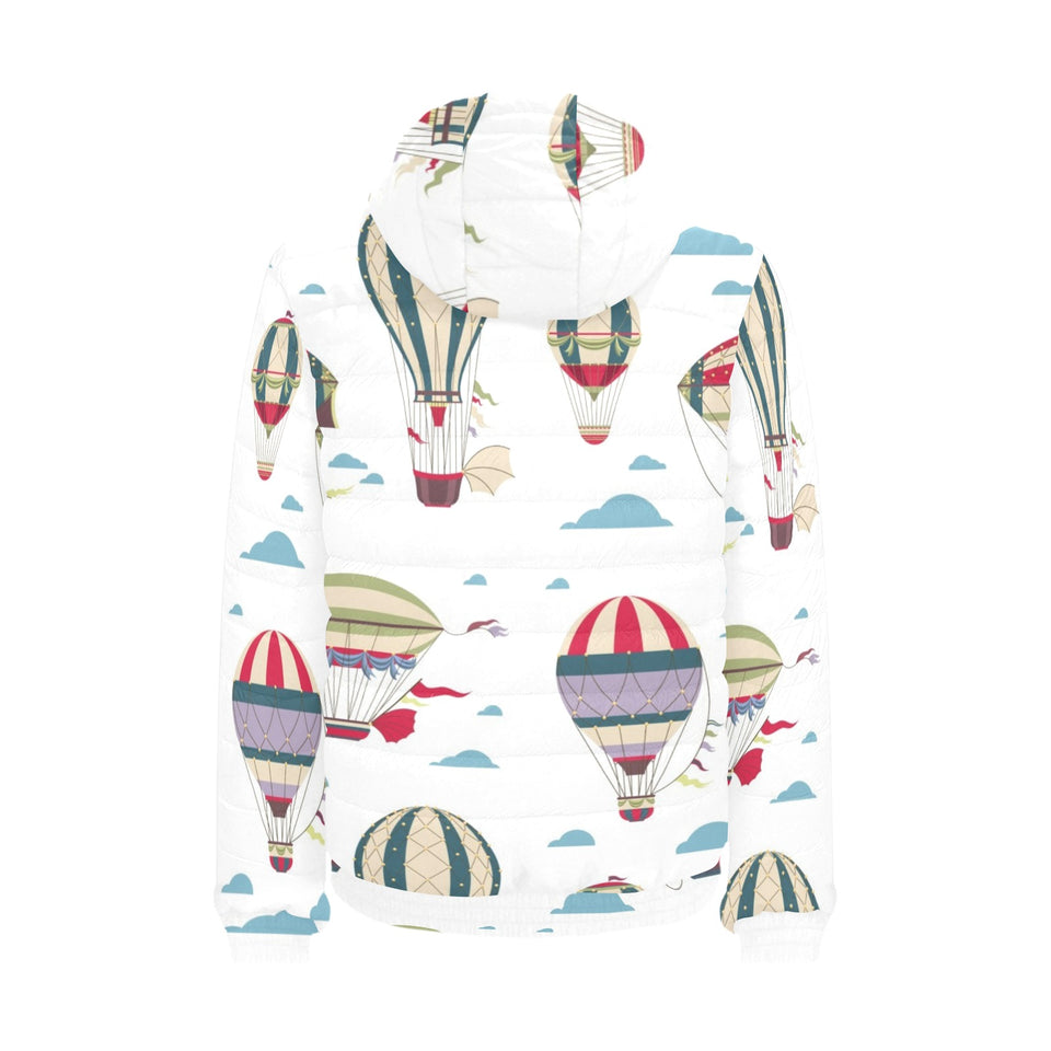 Hot air balloon pattern Men's Padded Hooded Jacket