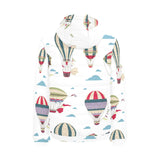 Hot air balloon pattern Men's Padded Hooded Jacket