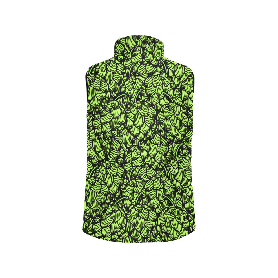 Green hop pattern Men's Padded Vest