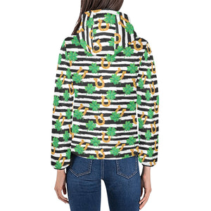 Horseshoes Pattern Print Design 01 Women's Padded Hooded Jacket