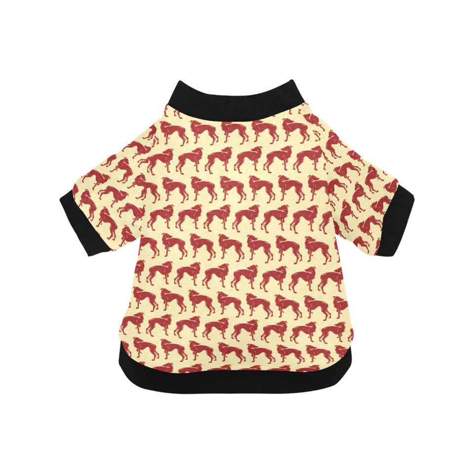 Greyhound Pattern Print Design 04 All Over Print Pet Dog Round Neck Fuzzy Shirt