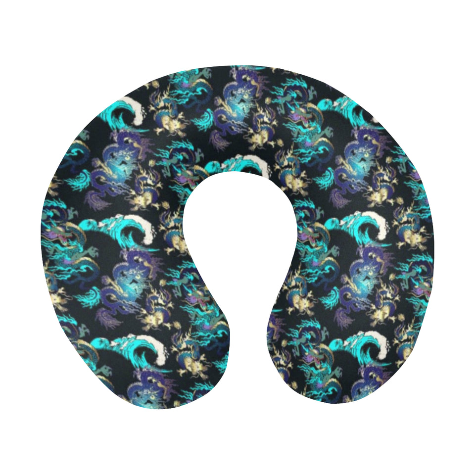 Dragon sea wave pattern U-Shaped Travel Neck Pillow
