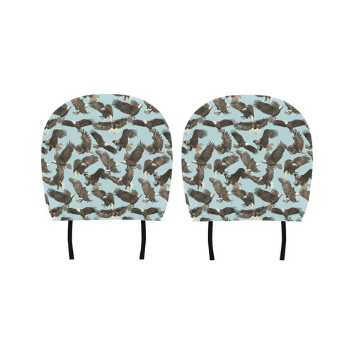 Eagle Pattern Print Design 01 Car Headrest Cover