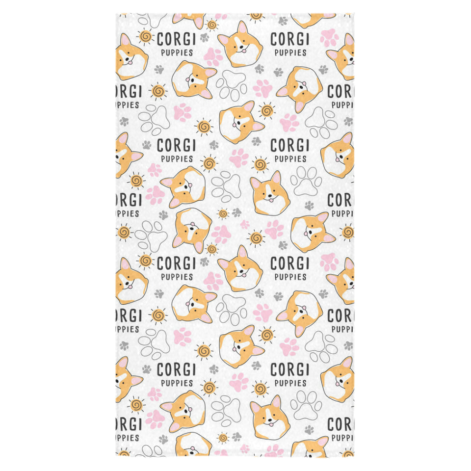 Corgi Dog Pattern Bath Towel