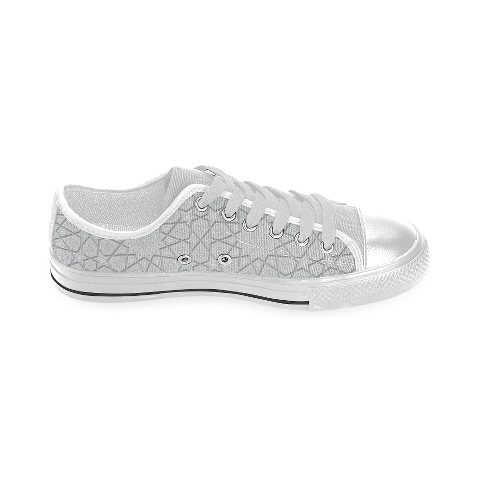 arabic star pattern Men's Low Top Shoes White