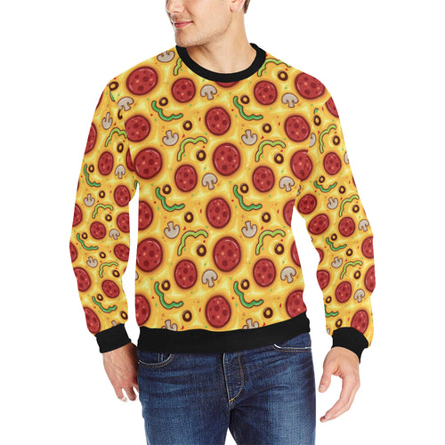 Pizza texture pattern Men's Crew Neck Sweatshirt