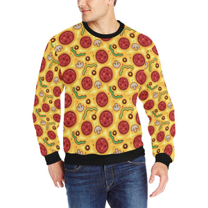 Pizza texture pattern Men's Crew Neck Sweatshirt