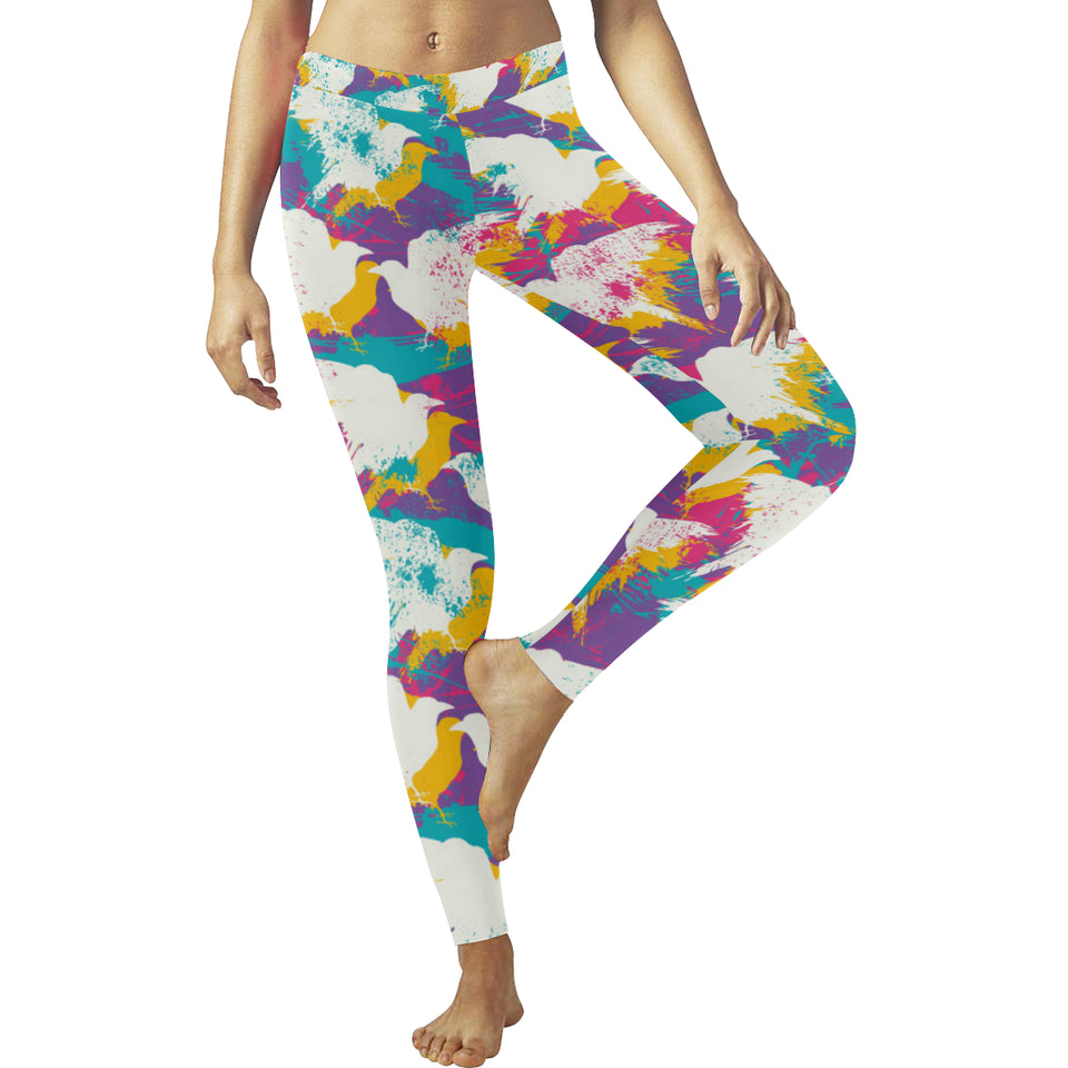 Colorful crow illustration pattern Women's Legging Fulfilled In US