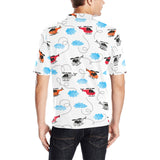 Watercolor helicopter cloud pattern Men's All Over Print Polo Shirt