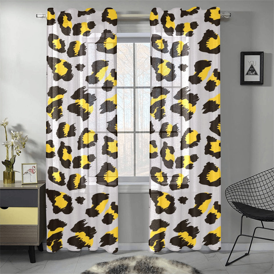 Gray Leopard print pattern Gauze Curtain