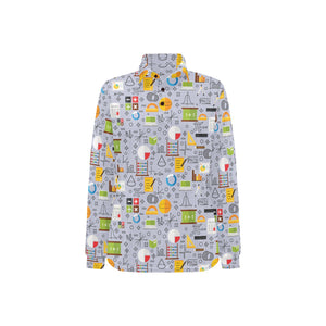 Math Pattern Print Design 04 Women's Long Sleeve Polo Shirt