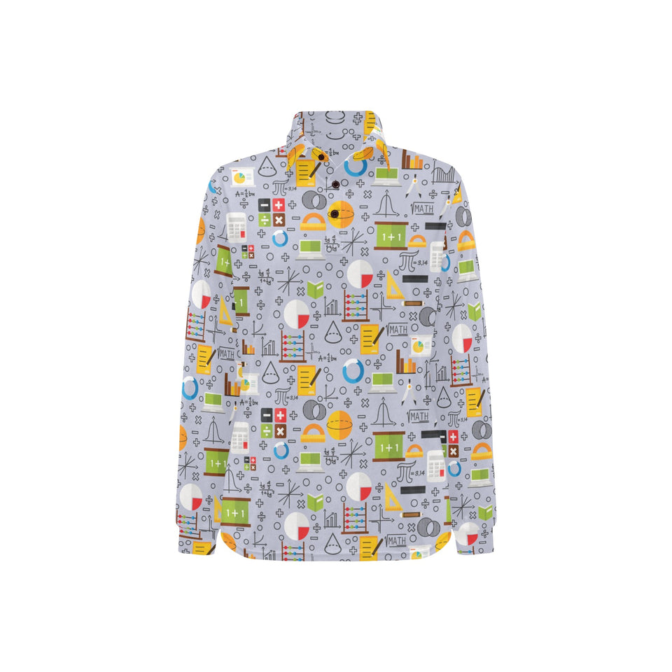 Math Pattern Print Design 04 Women's Long Sleeve Polo Shirt