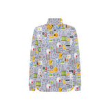 Math Pattern Print Design 04 Women's Long Sleeve Polo Shirt