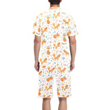 cute tribal fox pattern Men's V-Neck Short Pajama Set