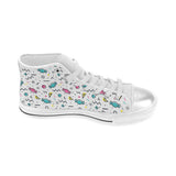 Candy design pattern Women's High Top Canvas Shoes White